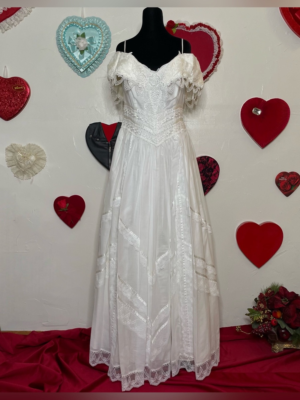 NWT JESSICA MCCLINTOCK BRIDAL PRAIRIE COTTAGECORE OFF THE SHOULDER WEDDING DRESS